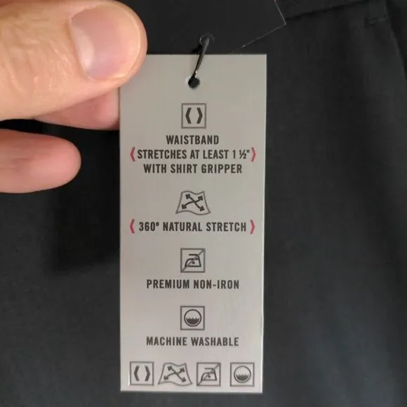 NWT Van Heusen Dress Pants Mens 36x34 Gray Flex Straight Fit Stretch Flat Front - Picture 3 of 9